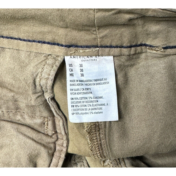 American Eagle Shorts Men 30 Tan Chino Classic Neutral Casual Preppy Streetwear - Picture 4 of 5